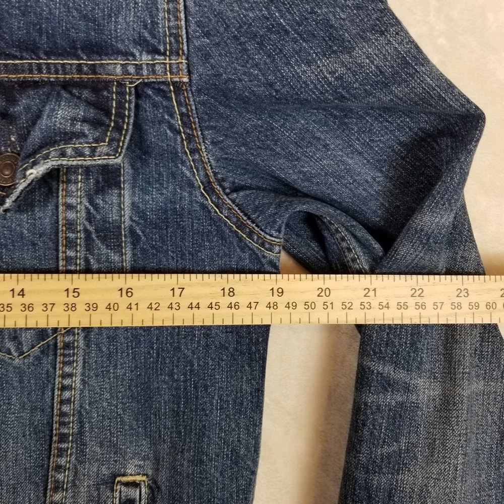 VTG Levis Mens Denim Trucker Jacket Sz M‎ Medium Wash Blue Jean Button Up Coat - Picture 4 of 11